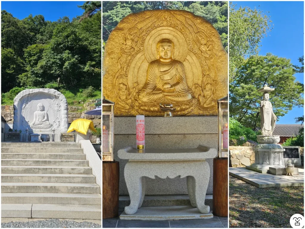 Siapa yang meletakkan bantalan emas ini?
Foto di tengah adalah patung Buddha Bhaisajyaguru.
Foto sebelah kanan adalah Maitreya?