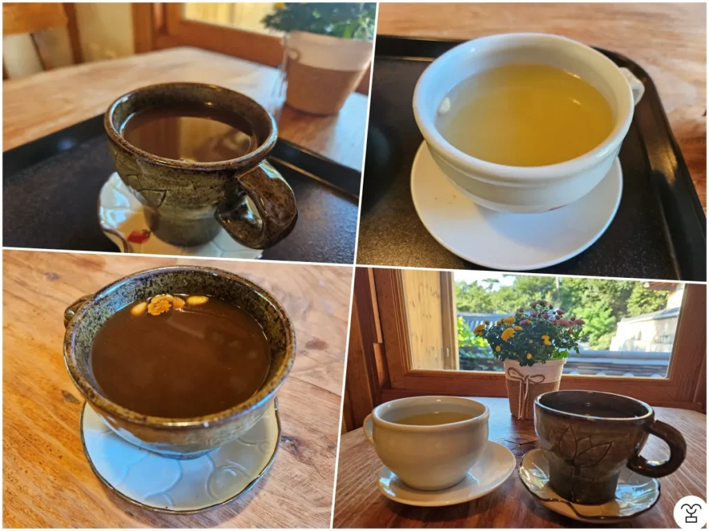 Teh jahe dan teh kurma merah (jujube) di Yeonjiwon